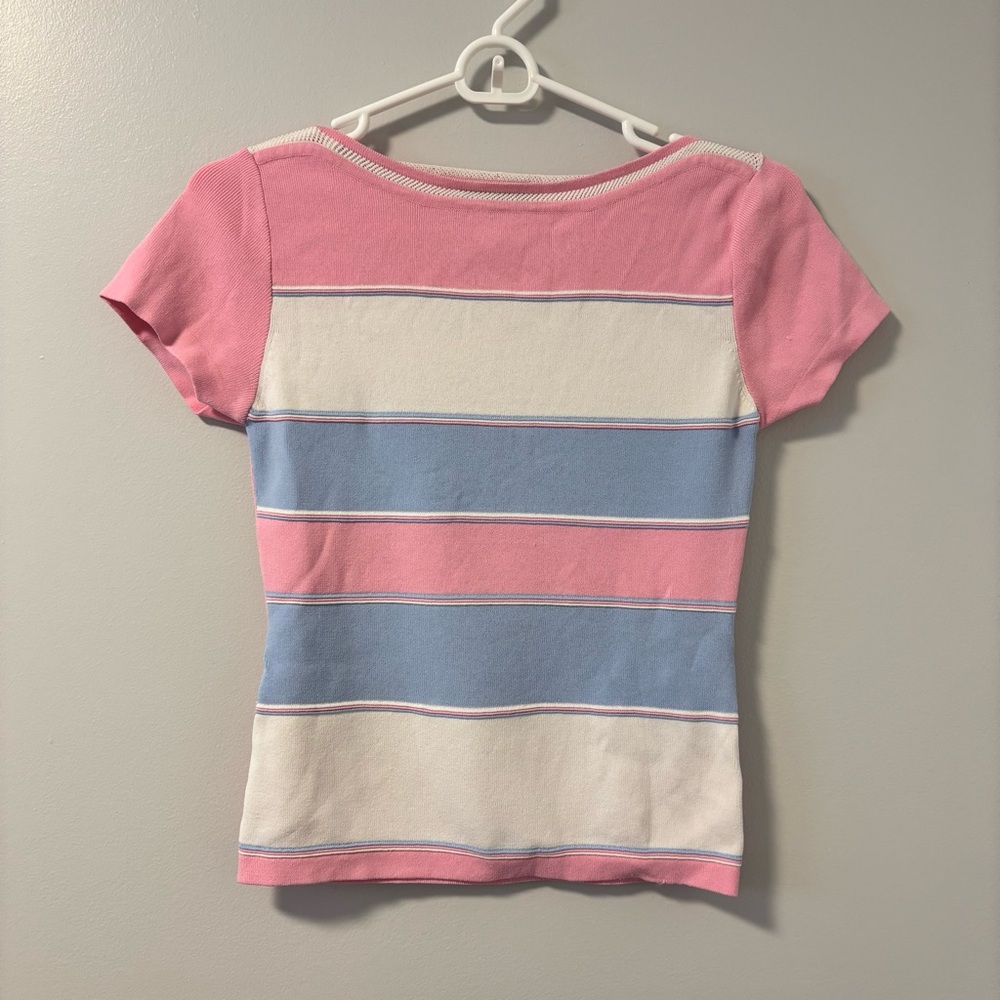 Dilansi Striped Pink and Blue T-Shirt Medium